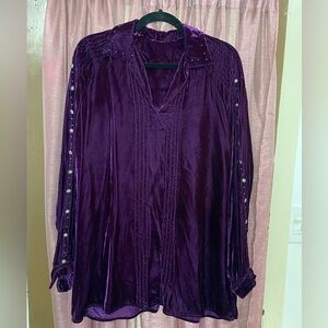 SOLD Vintage Witchy Blouse w/ Metal Embellishments